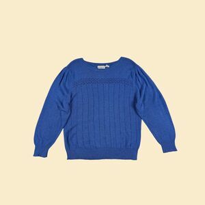 1970s blue sweater by Gotham II, vintage womens size 42 pullover pullover